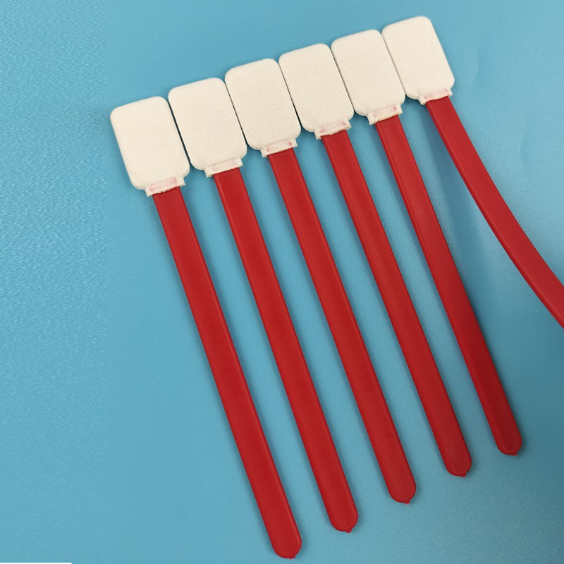 714 Lint Free Red PP Stick Flat Square Polyester Swabs Cleanroom Cleaning Swab Stick