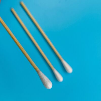 8cm Biodegradable Bamboo Stick Round Cotton Bud Sterile Qtips Healthcare Cotton Swab Applicator