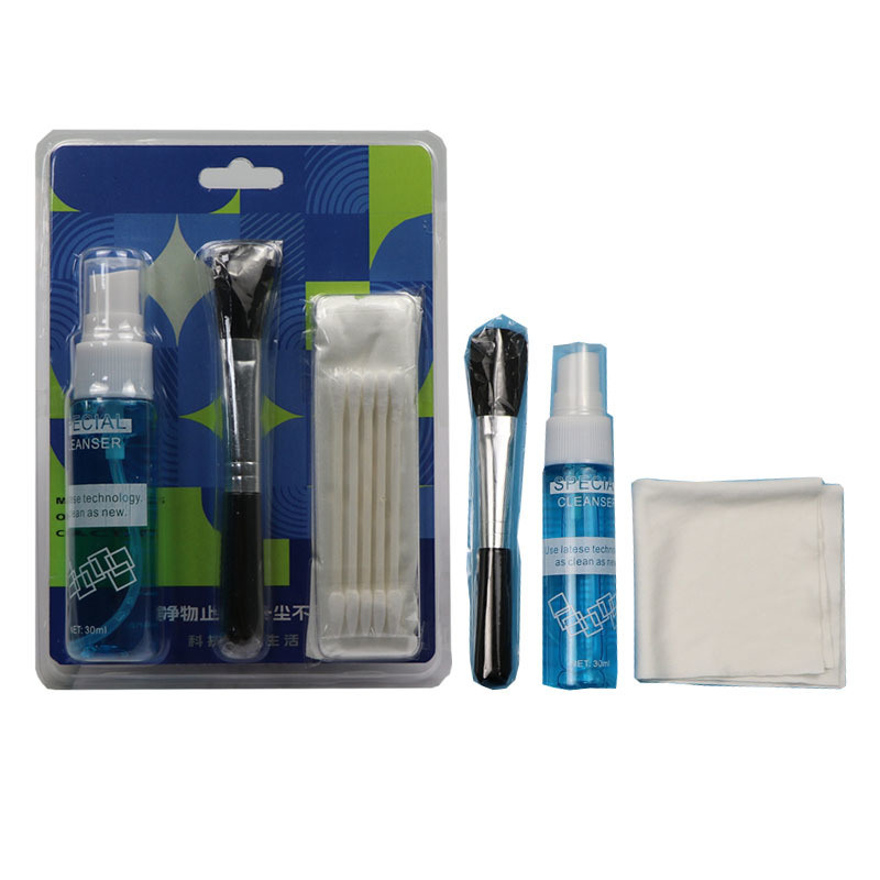 4 в 1 портативные микроволоконные чистящие салфетки Уборщик экрана Компьютерный линзовый чистящий комплект с раствором