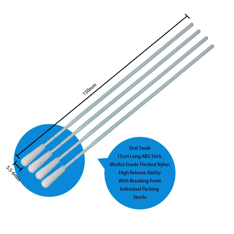 Одноразовый ABS Stick Flocked Nylon Sampling Swab Oral Swab Стерильный пробирный сборник с индивидуальной упаковкой