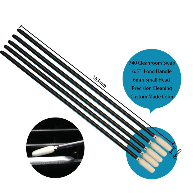 TX740 Безворсовая 6,5-дюймовая сверхдлинная ручка, прецизионная губка для детализации, тампон для чистки принтера, пенопластовый тампон для чистки автомобиля